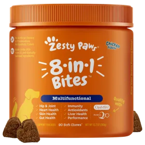 15% OFF: Zesty Paws 8-in-1 Multifunctional Bites Chicken Flavour Soft Chews For Dogs