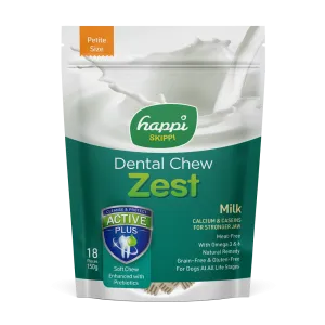 20% OFF: Happi Skippi Zest Milk Dental Chews For Dogs