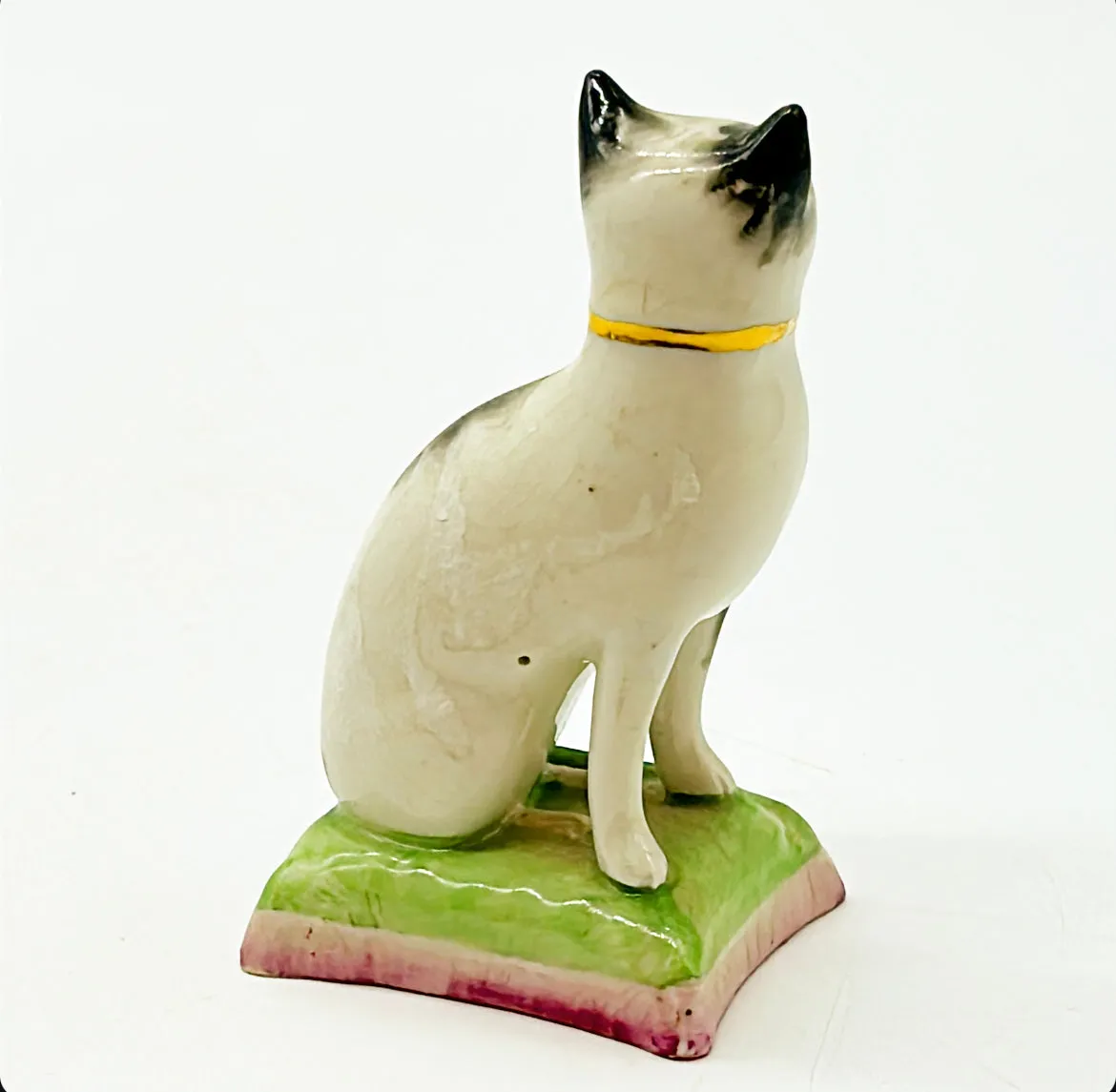 Antique signed Staffordshireware England and numbered kitty figure