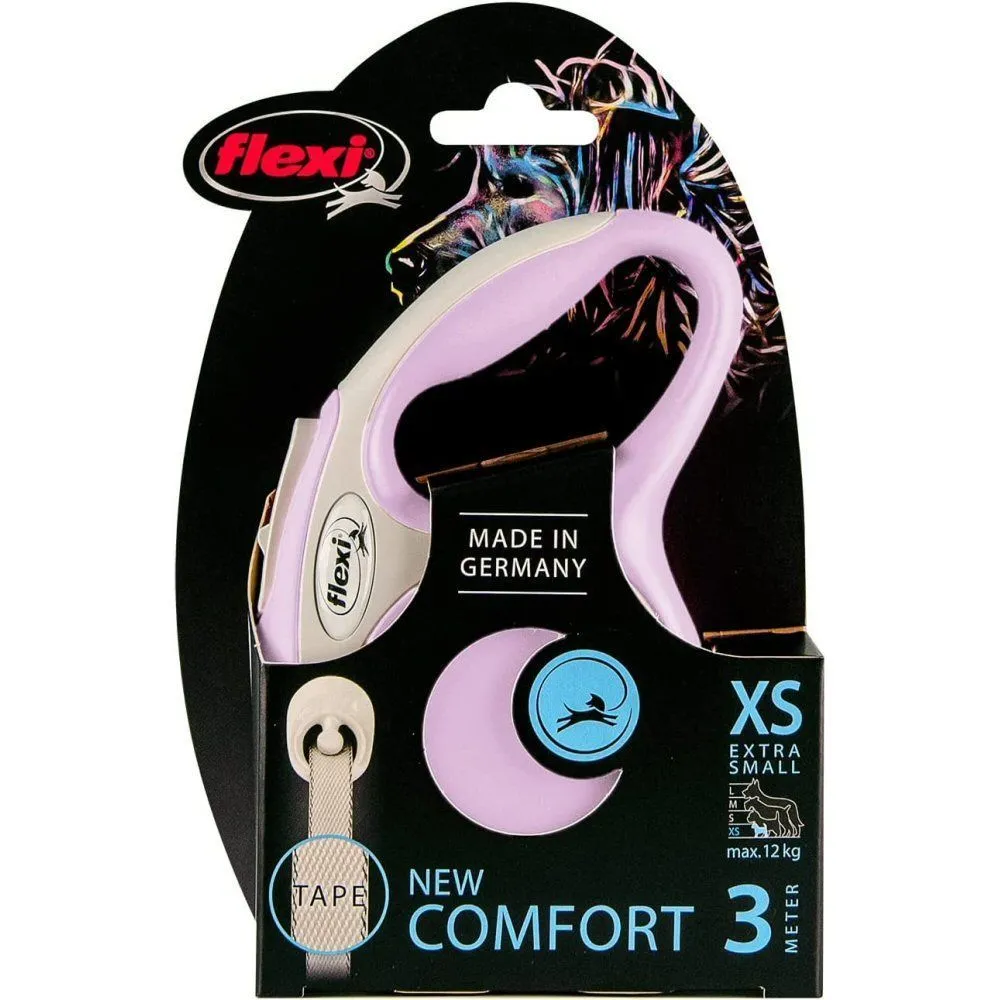 Flexi 5m Small Rose New Comfort Tape Retractable Dog Lead