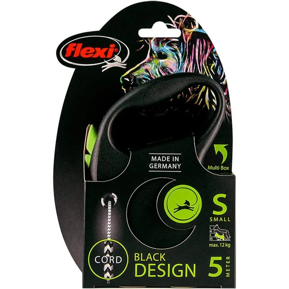 Flexi Green Black Design Cord Retractable Dog Lead
