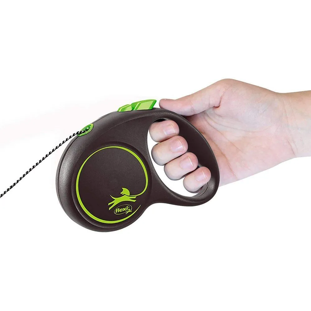 Flexi Green Black Design Cord Retractable Dog Lead