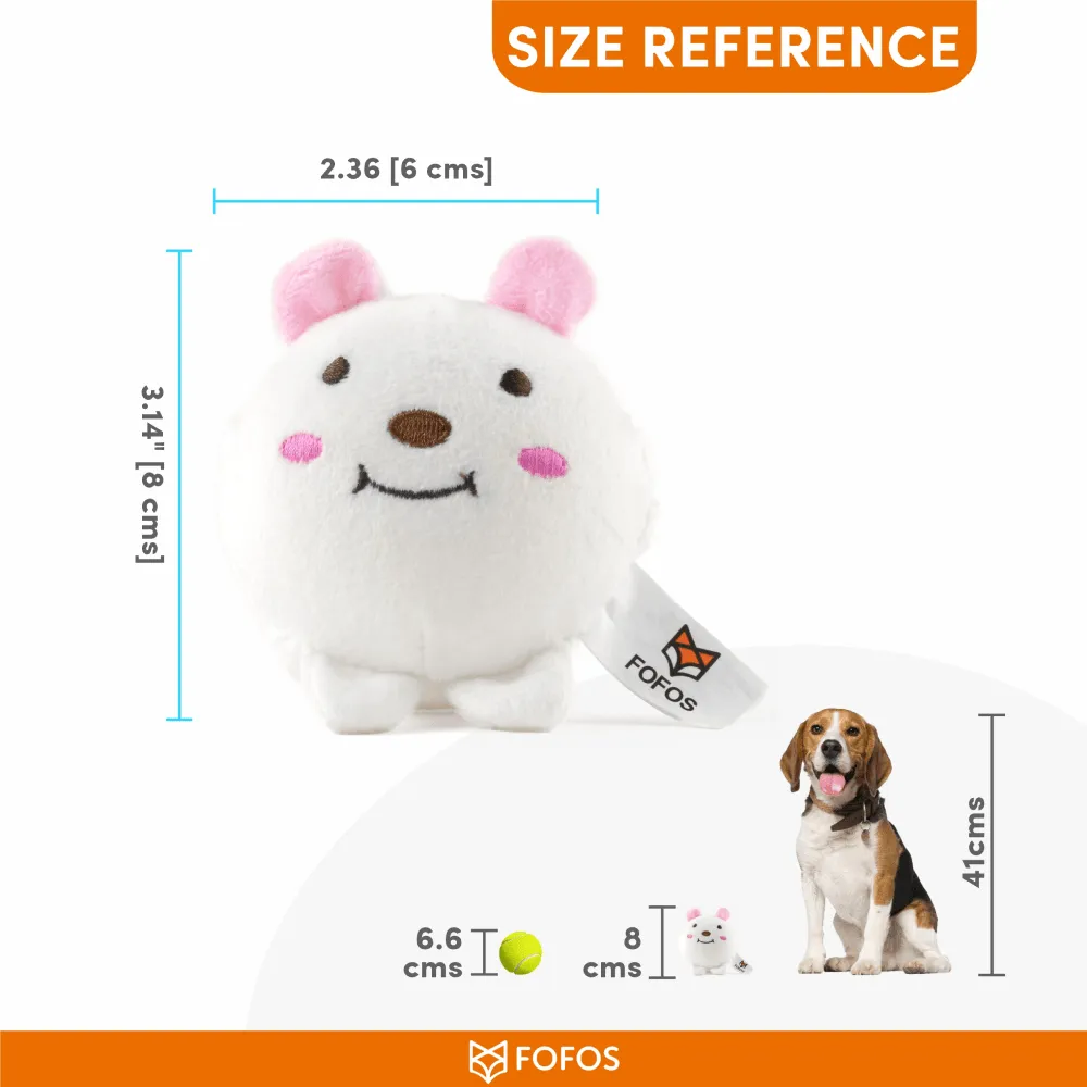 Fofos Slow Rising Animal Toy Set for Dogs (White)