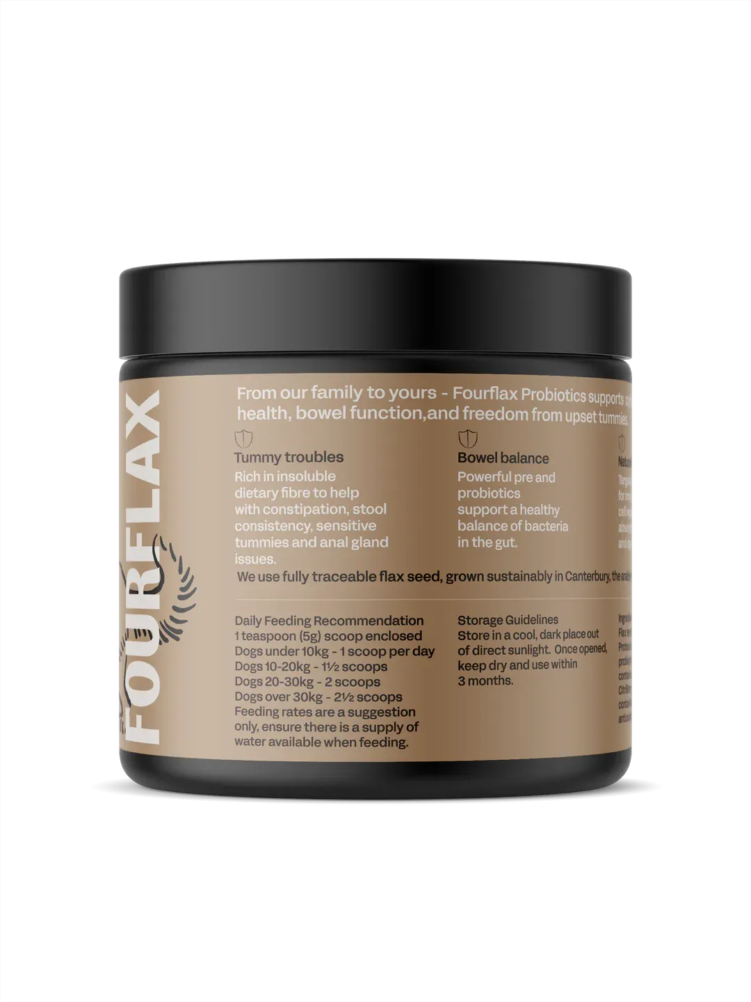 Fourflax Probiotics Nutritional Powder Supplement For Dogs