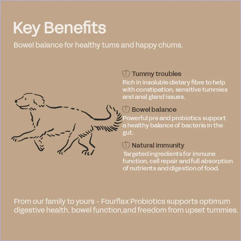 Fourflax Probiotics Nutritional Powder Supplement For Dogs
