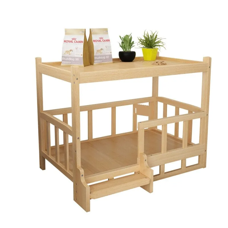 Furry Friend Detachable Pet Wooden Table Bed
