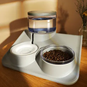 ITEEKE 1.8L Double Pets Bowl Water Food Feeder & Water Fountain
