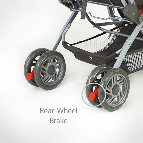 LuvLap Sunshine Baby Stroller / Pram for 0 to 3 Years, New Born /Toddler / Kid, 5 Point Safety Harness, Adjustable backrest, 360° Swivel Wheel, Large storage basket, Reversible Handlebar(Navy Blue)