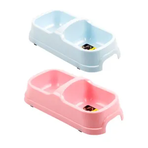 Plastic Double Pet Bowl - 29cm x 14.5cm x 8cm