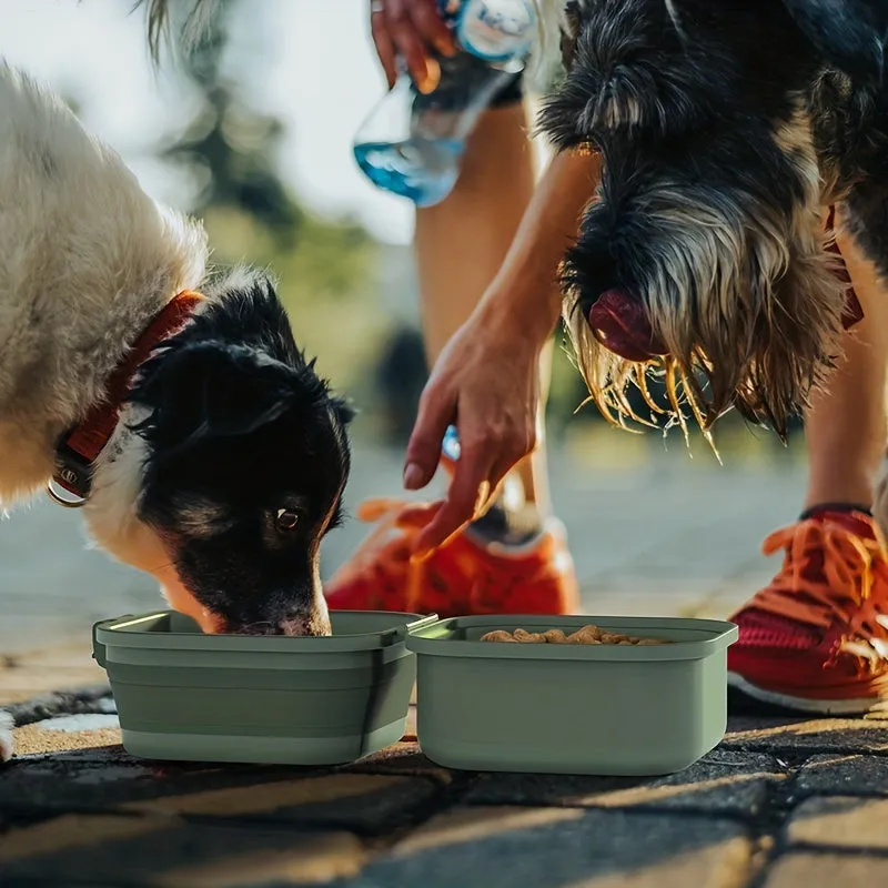 Portable DoubleLayer Pet Bowls perfect for Outdoor Traveling