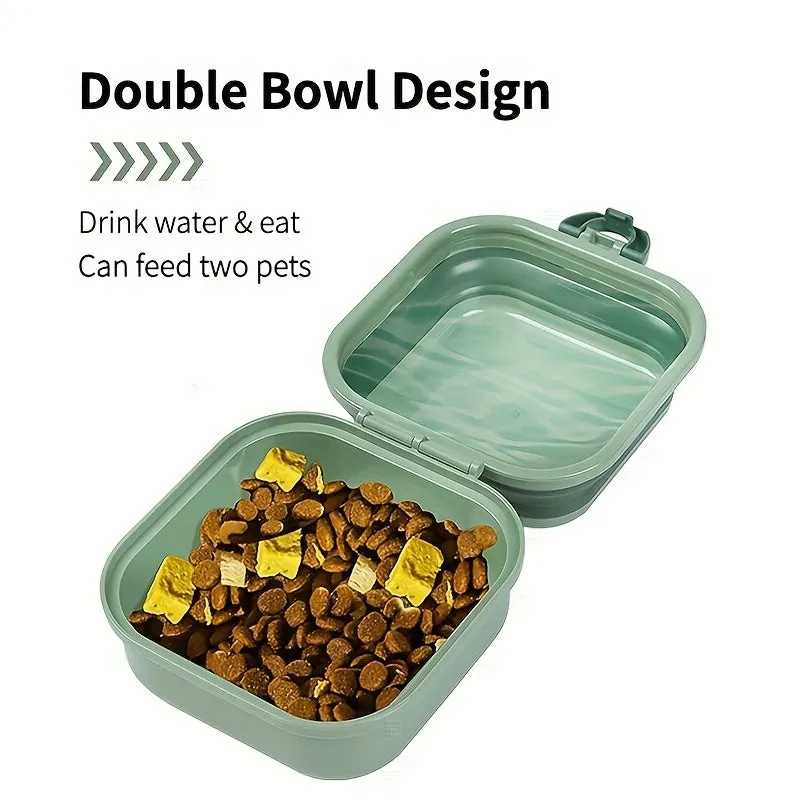 Portable DoubleLayer Pet Bowls perfect for Outdoor Traveling