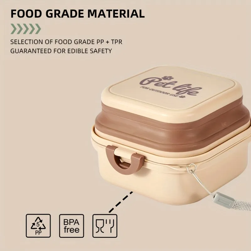 Portable DoubleLayer Pet Bowls perfect for Outdoor Traveling