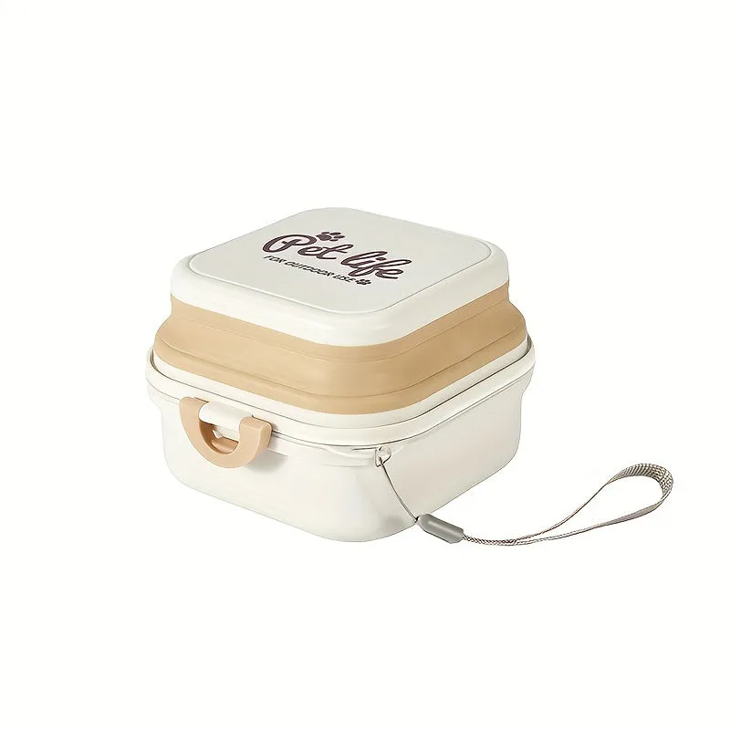Portable DoubleLayer Pet Bowls perfect for Outdoor Traveling